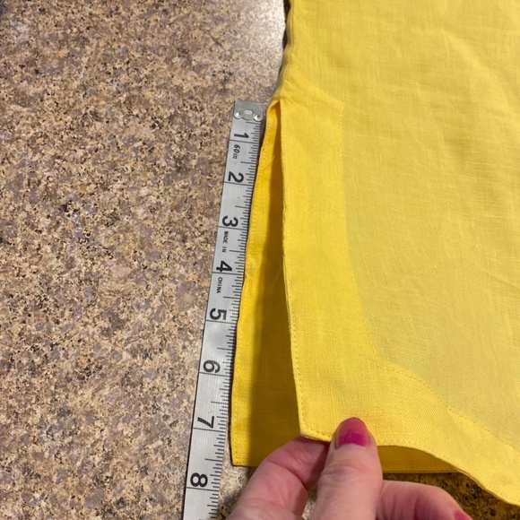 NWT Chaps Yellow Linen Tunic Top Blouse Medium Embroidered Pattern - Picture 10 of 16